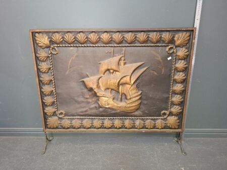 Large Copper Fire Screen