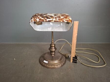 Limited Edition Elizabeth Trading GH9126AB Tortoise Print Bankers Lamp