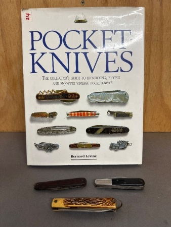3 x Pocket Knives and Book