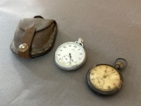 2 FOB Watches - Incs Drouers Leather Pouch - 2
