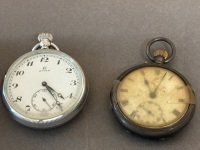 2 FOB Watches - Incs Drouers Leather Pouch - 3