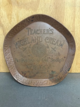 Teachers Whiskey Brass Plate
