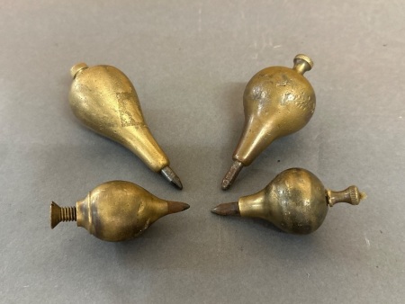 4 x Vintage Brass Plumb Bob