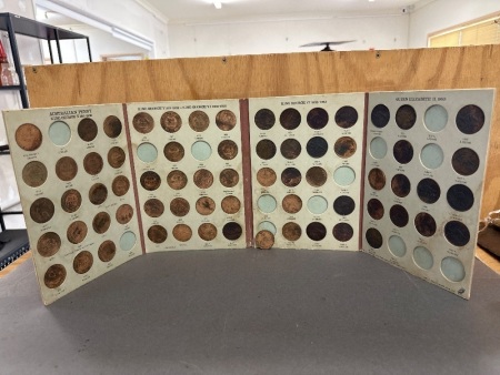 Australian Pennies in Display Book