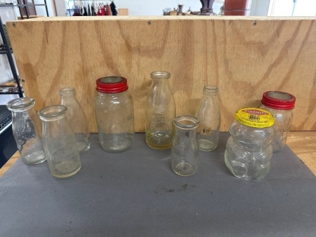 Assorted Lot of Glass Vintage Bottles and Cans