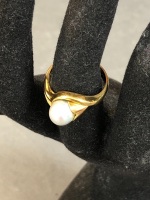 18ct Gold & Pearl Ring - 4