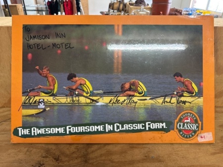 Vintage Photo Board Signed by The Awesome Foursome