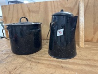 Enamel Camping Pot and Coffee Pot - 3