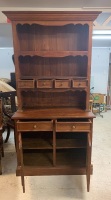 HardwoodÂ  2 Drawer, 2 Door Hutch with Shelves & 4 Drawers Above - 2