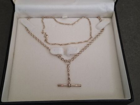 Sterling Silver Fob Chain and Sterling Silver Bracelet - Both Stamped 925
