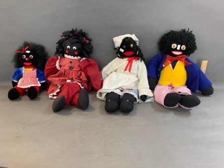 Collection of 4 Cloth Golly Dolls