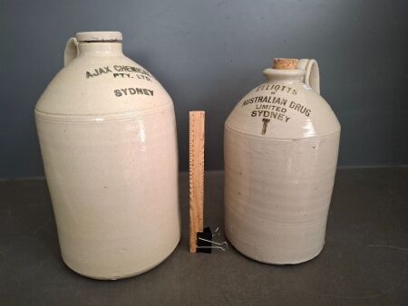 Large Ajax Chemical Co Pty Ltd Sydney Demijohn & Large Elliotts Australian Drug Limited Sydney Demijohn