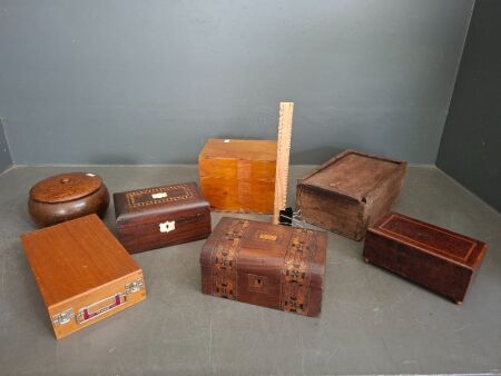 7 Vintage Wooden Boxes
