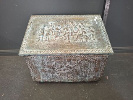 Vintage Embossed Scene Storage Box