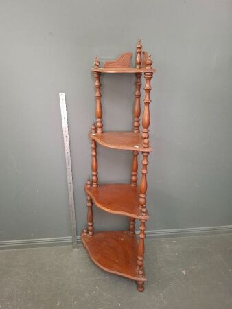 Vintage 4 Tier Wooden Corner Shelf