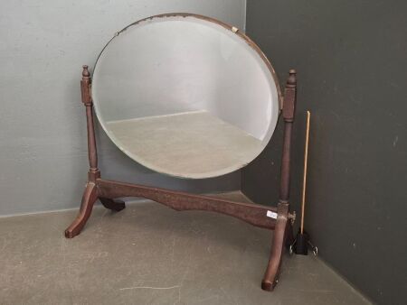 Vintage Mirror on Wooden Stand