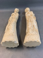 Pair of Large Chinese Resin Figurines - As Is - 4