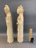 Pair of Large Chinese Resin Figurines - As Is - 5