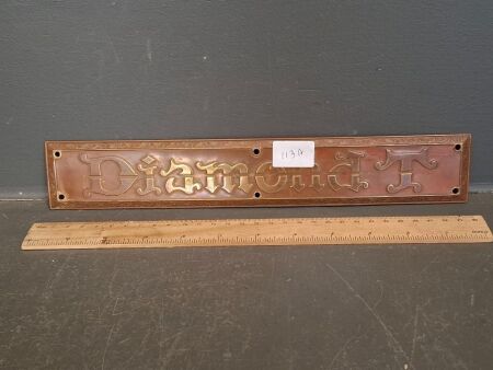 Diamond T Brass Sign - Very Rare