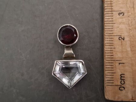 Garnet and White Amethyst Pendant