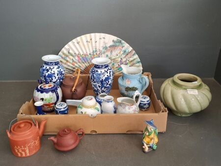 Large Assortment of Asian Pottery & Decor