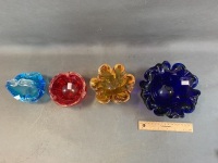 4 x Vintage Murano Style Coloured Glass Bowls - 2