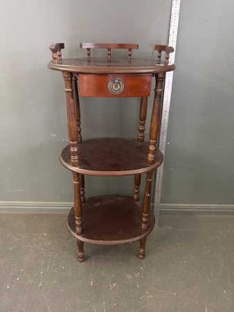 Vintage 3 Tier What Not with Drawer
