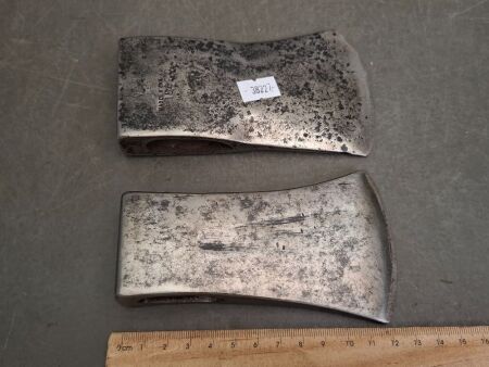 2 Hatchet Heads - 1 Marked - 3.5 and 3 Inch