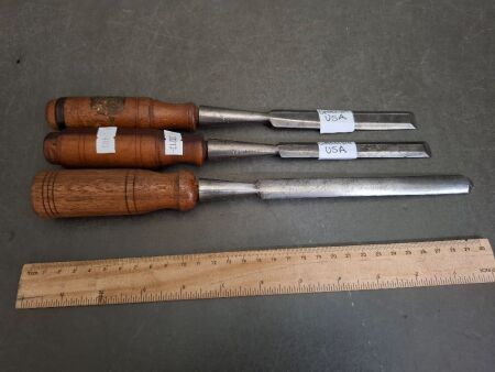 3 Greenlee USA Chisels