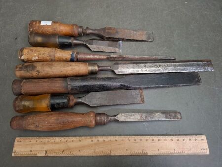 Lot of 7 Chisels - Some Marked