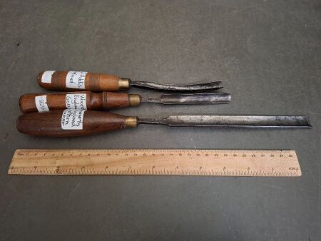 Lot of 3 Chisels - Incs S.J. Addis England, Ward England Gouge, Howarth England Pattern Maker
