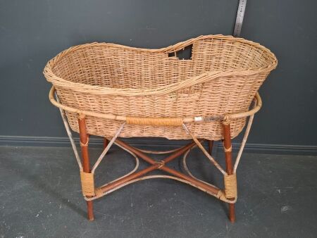 Mid Century Cane Bassinet