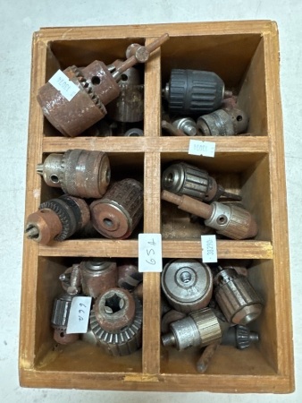 Large Lot of Drill Chucks & Keys