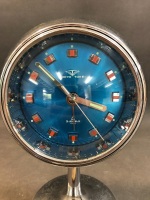 Vintage Mid Century Space Age Tokyo Tokei Chrome Alarm Clock - 5