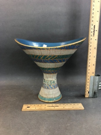 Mid Century Italian Bitossi Pottery Compote- as is