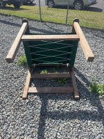 Solid outdoor wooden table with 2 solid deck chairs - 4