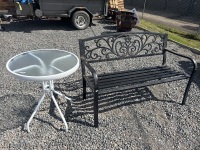 Outdoor Table & Bench Seat metal - 2