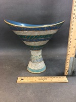 Mid Century Italian Bitossi Pottery Compote- as is - 3