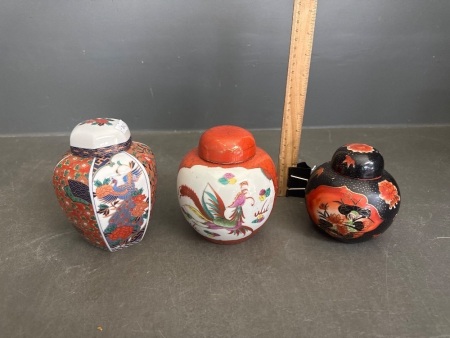 1 x Japanesse Ginger Jar & 2 x Chinese Ginger Jars