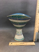 Mid Century Italian Bitossi Pottery Compote- as is - 4