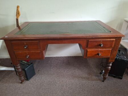 Antique Flat Top Red Cedar Desk on Castors