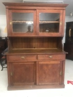 Antique Pine Australian Kitchen Cabinet with Sliding Doors