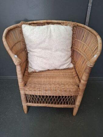 Unique Mid Century Cane Occasional Chair