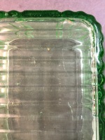 Depression Glass Fridge Box & Lid (as is)+ Heavy Glass Heart Mould - 4