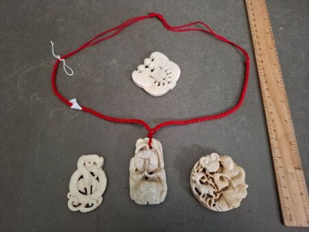 Carved Stoned Asian Figurines