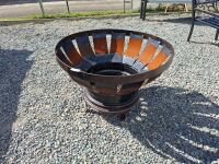 Handmade Fire Pit on Tire Rims with Legs - Made by Ted Moran - App 760 D x 510 H