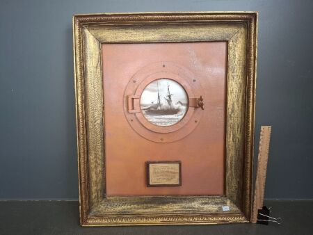 Nautical Antique Composite Ships Port Hole on Board Mounted Photo The Brig Mary & Agnes