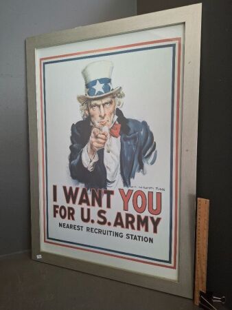 Iconic I want you US Army Recruitment Poster featuring Uncle Sam