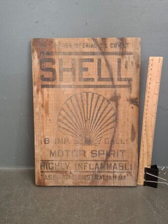 Vintage Shell Motor Spirit Wooden Sign