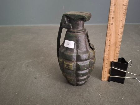 Cast Iron Faux Grenade Money Box